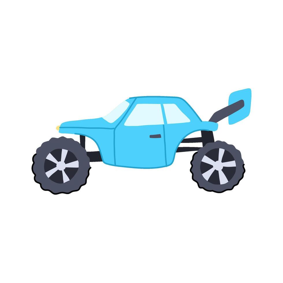 electric rc car toy cartoon illustration vector