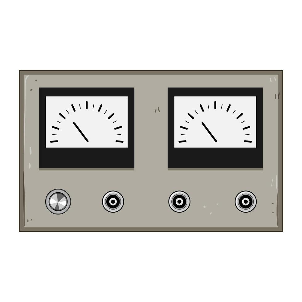 porcelain retro control panel cartoon illustration vector