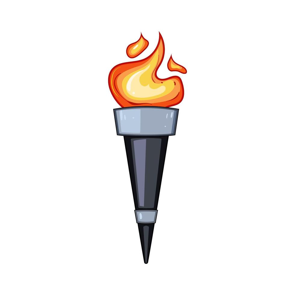 burn torch fire cartoon illustration vector