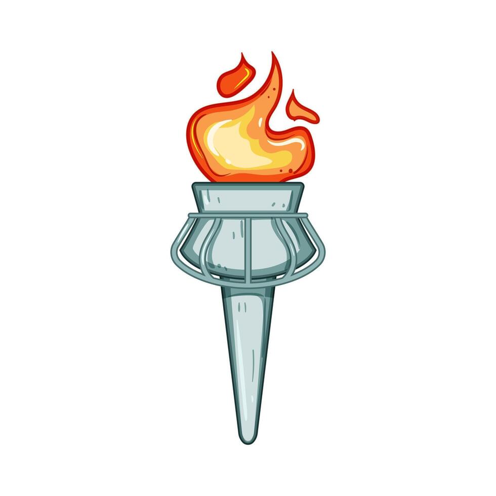light torch fire cartoon illustration vector