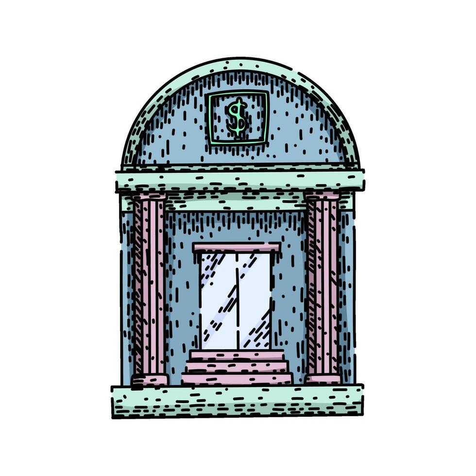 investment bank building sketch hand drawn vector
