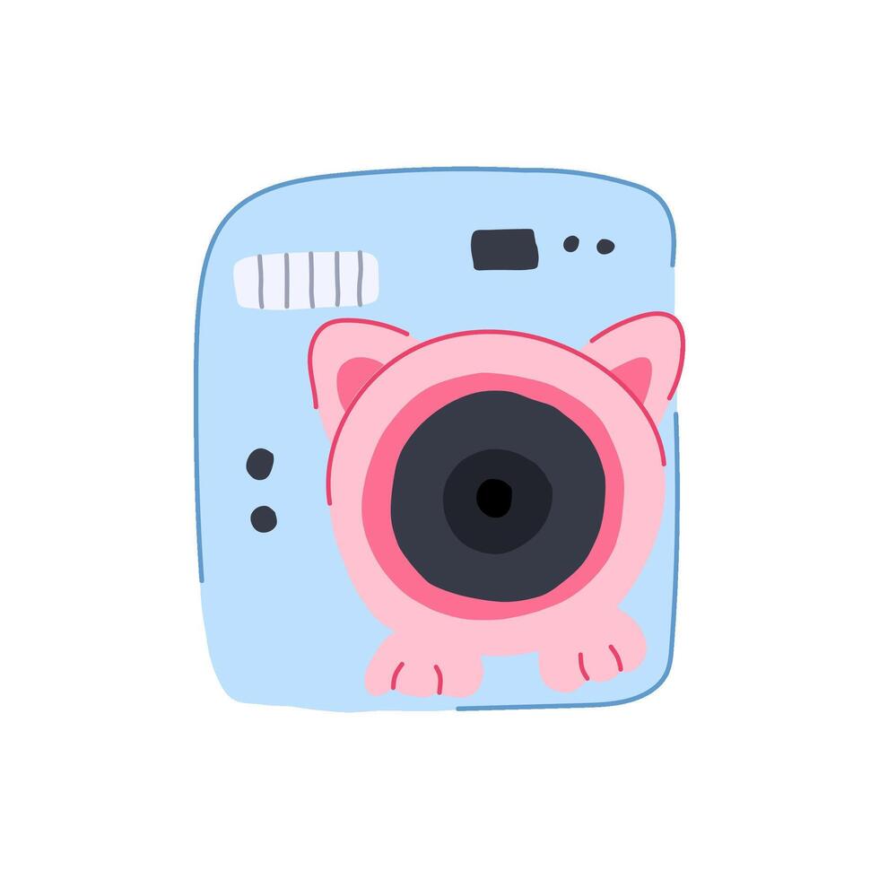 film camera toy cartoon illustration vector