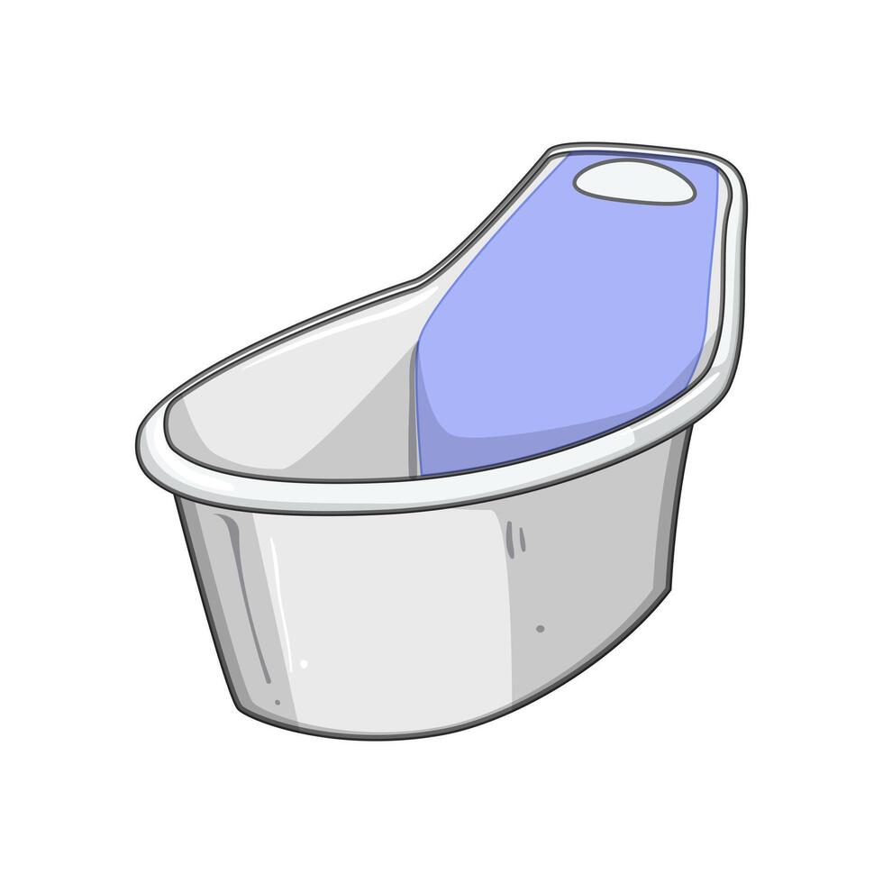 gentle bathtub baby cartoon illustration vector