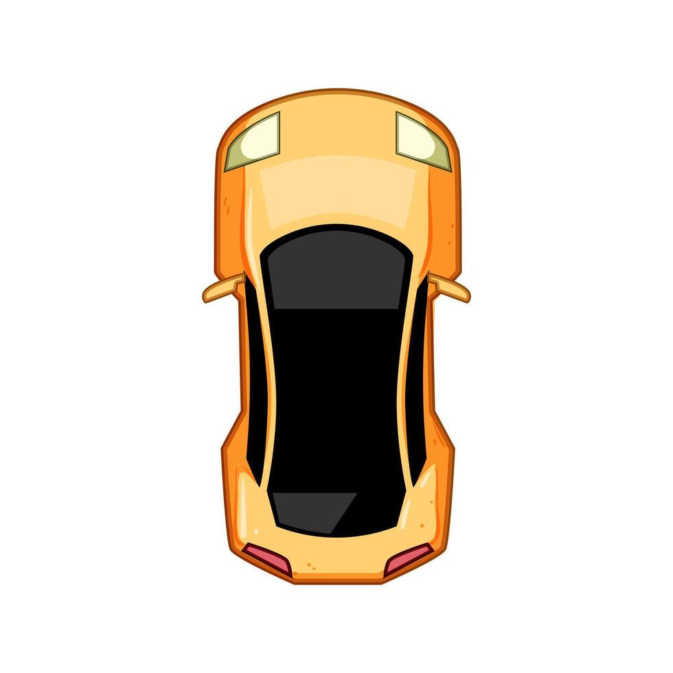 fun car top view cartoon illustration vector