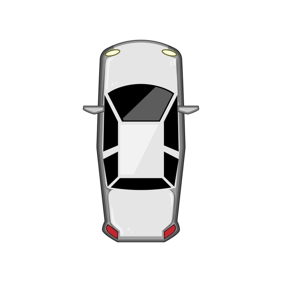 electric car top view cartoon illustration vector