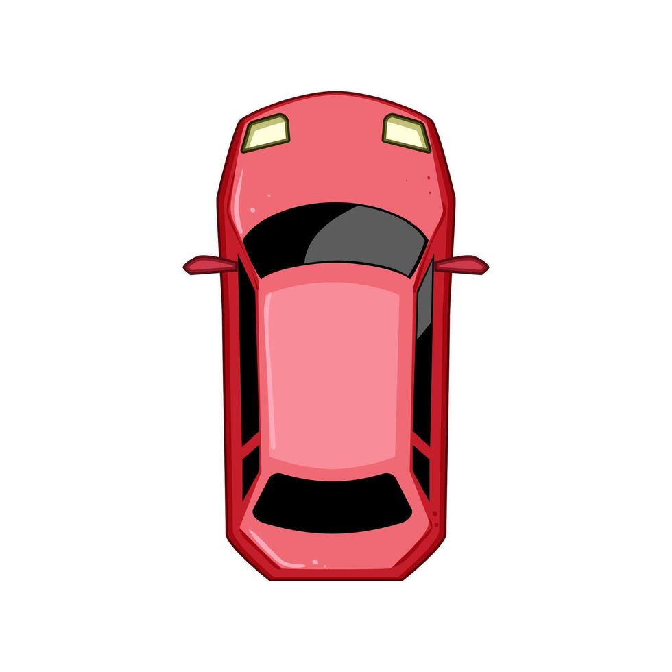 battery car top view cartoon illustration vector