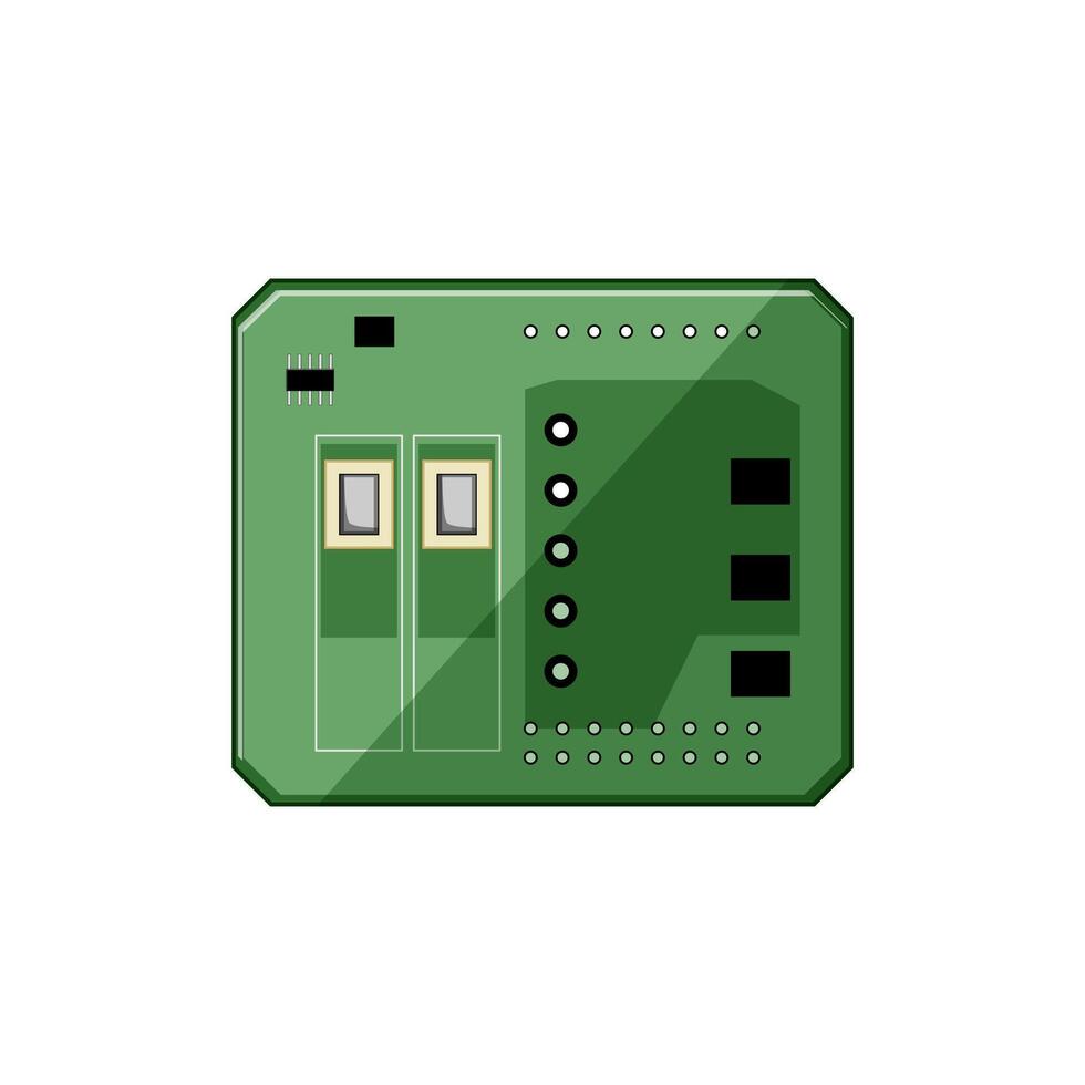 transistor circuit board cartoon illustration vector