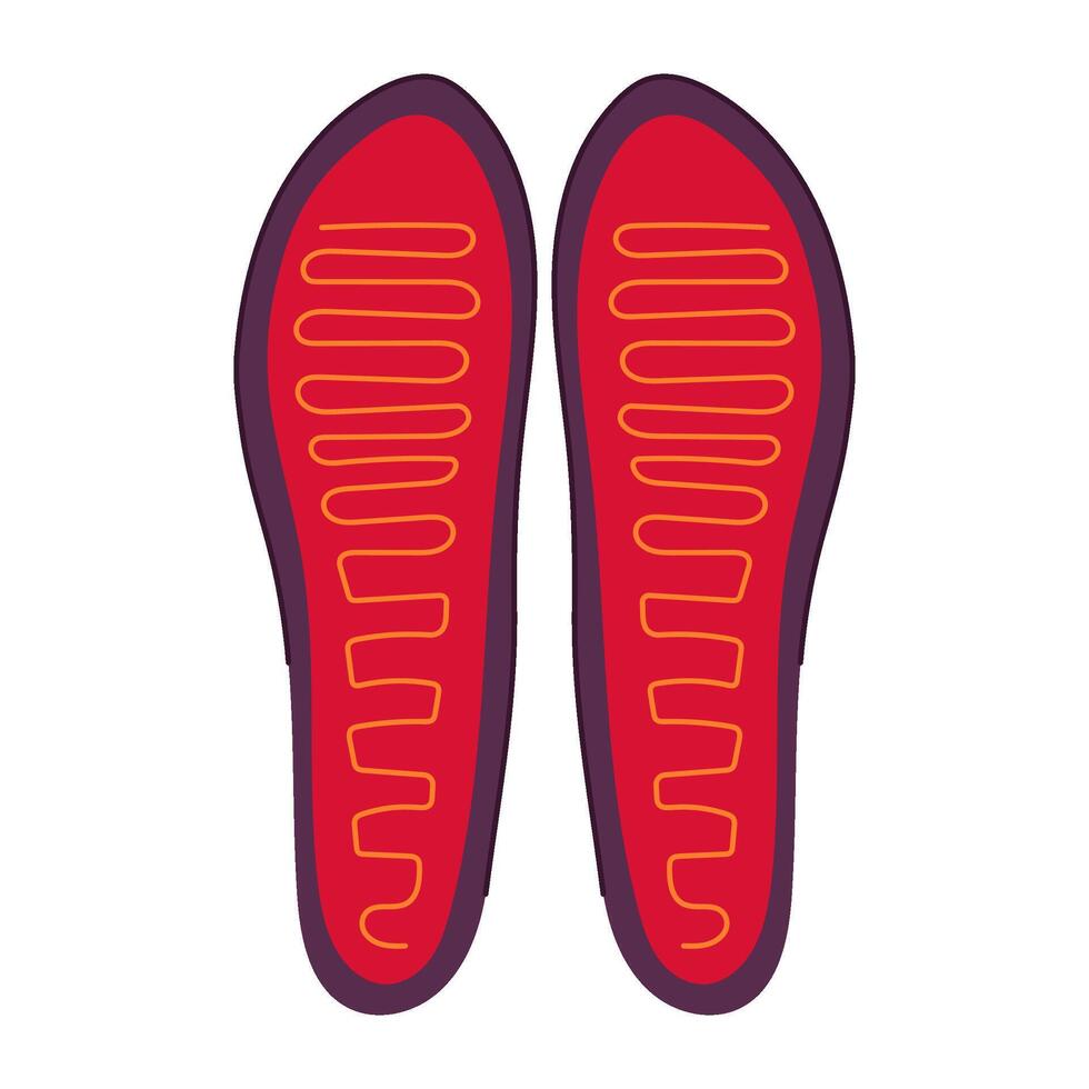 comfortable electric heated insoles cartoon illustration vector