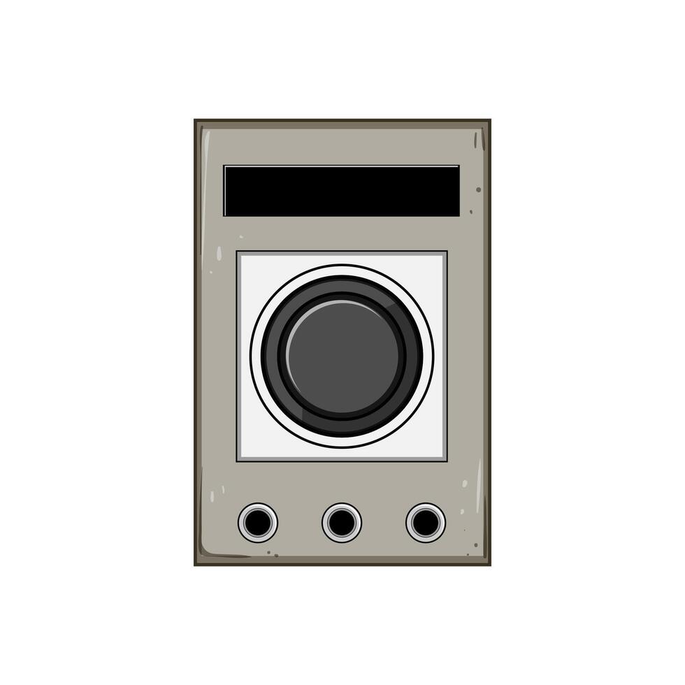 small retro control panel cartoon illustration vector