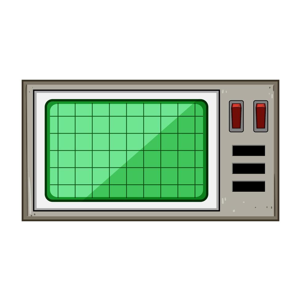 plastic retro control panel cartoon illustration vector