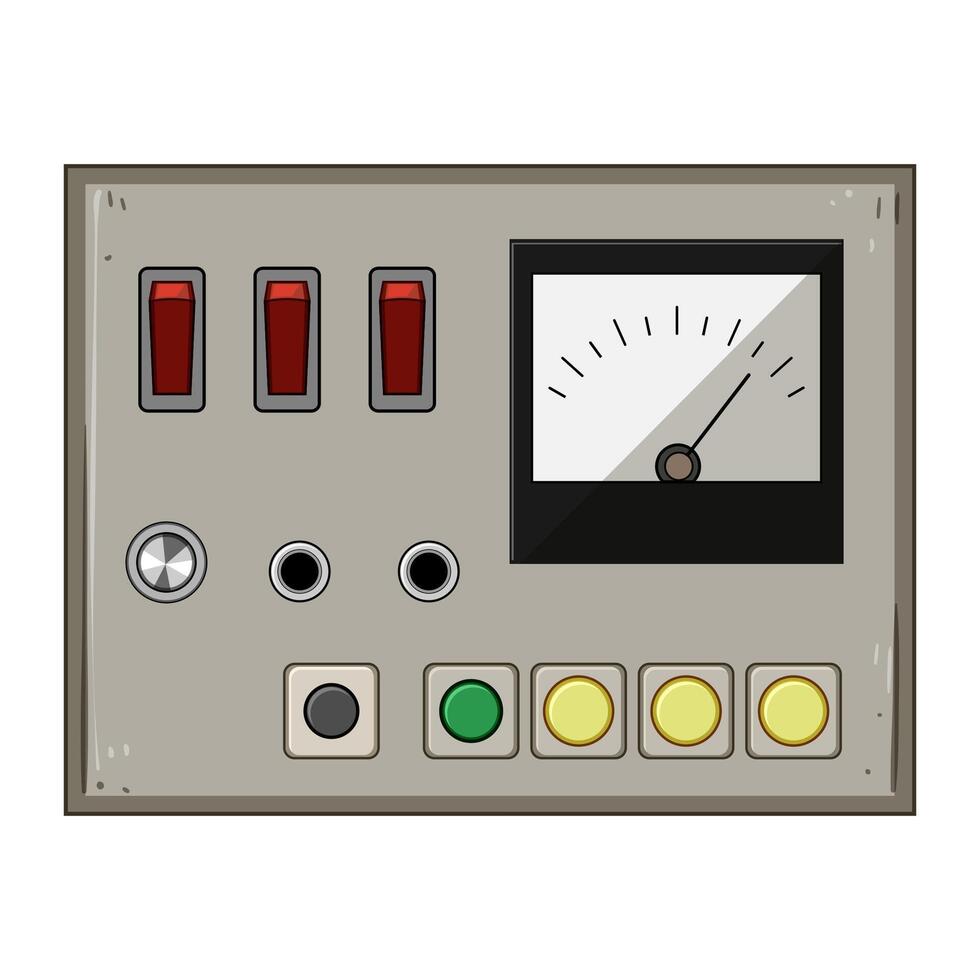 bamboo retro control panel cartoon illustration vector