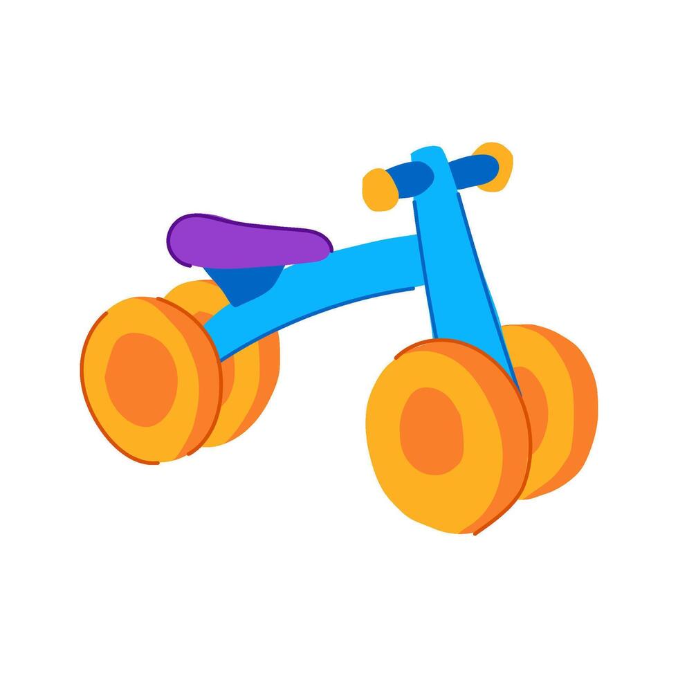 kids balance bike cartoon illustration vector