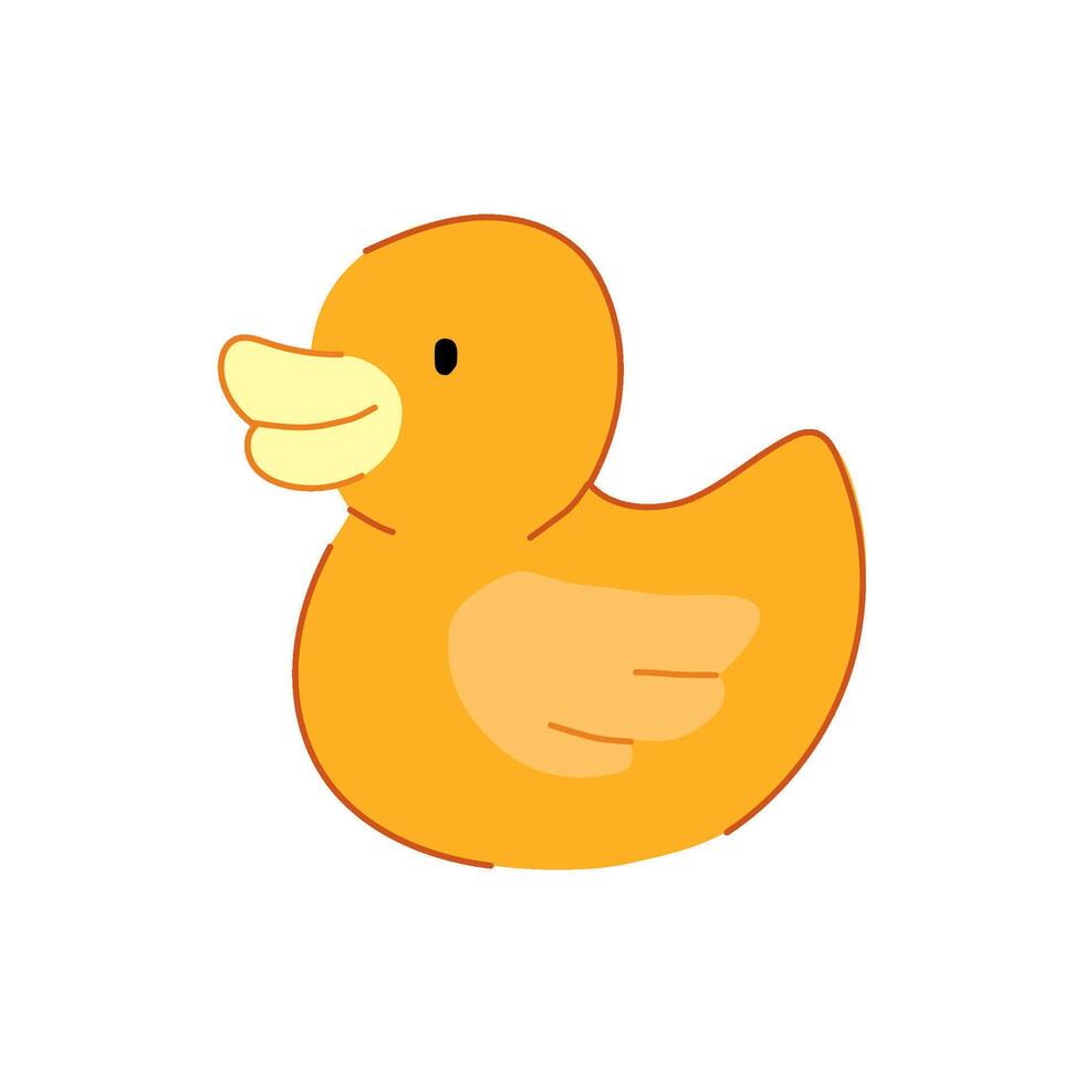 duck bath toy cartoon illustration vector