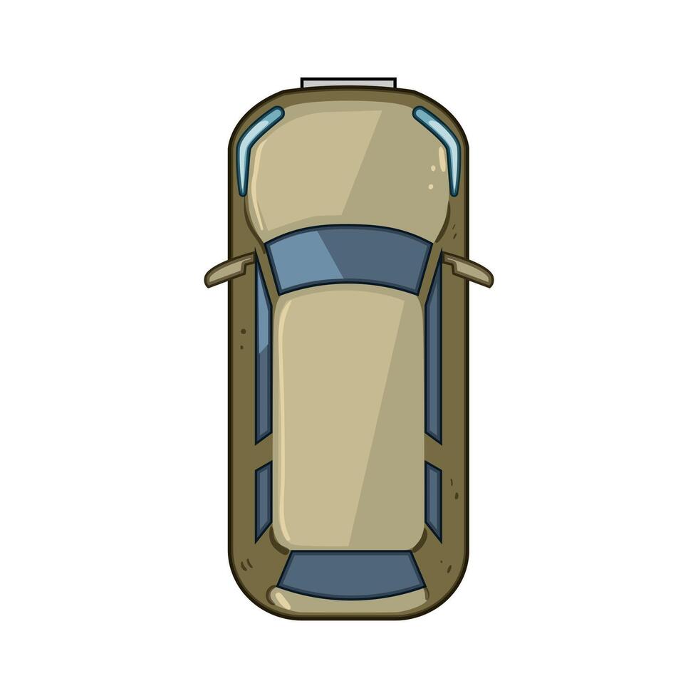 play car top view cartoon illustration vector
