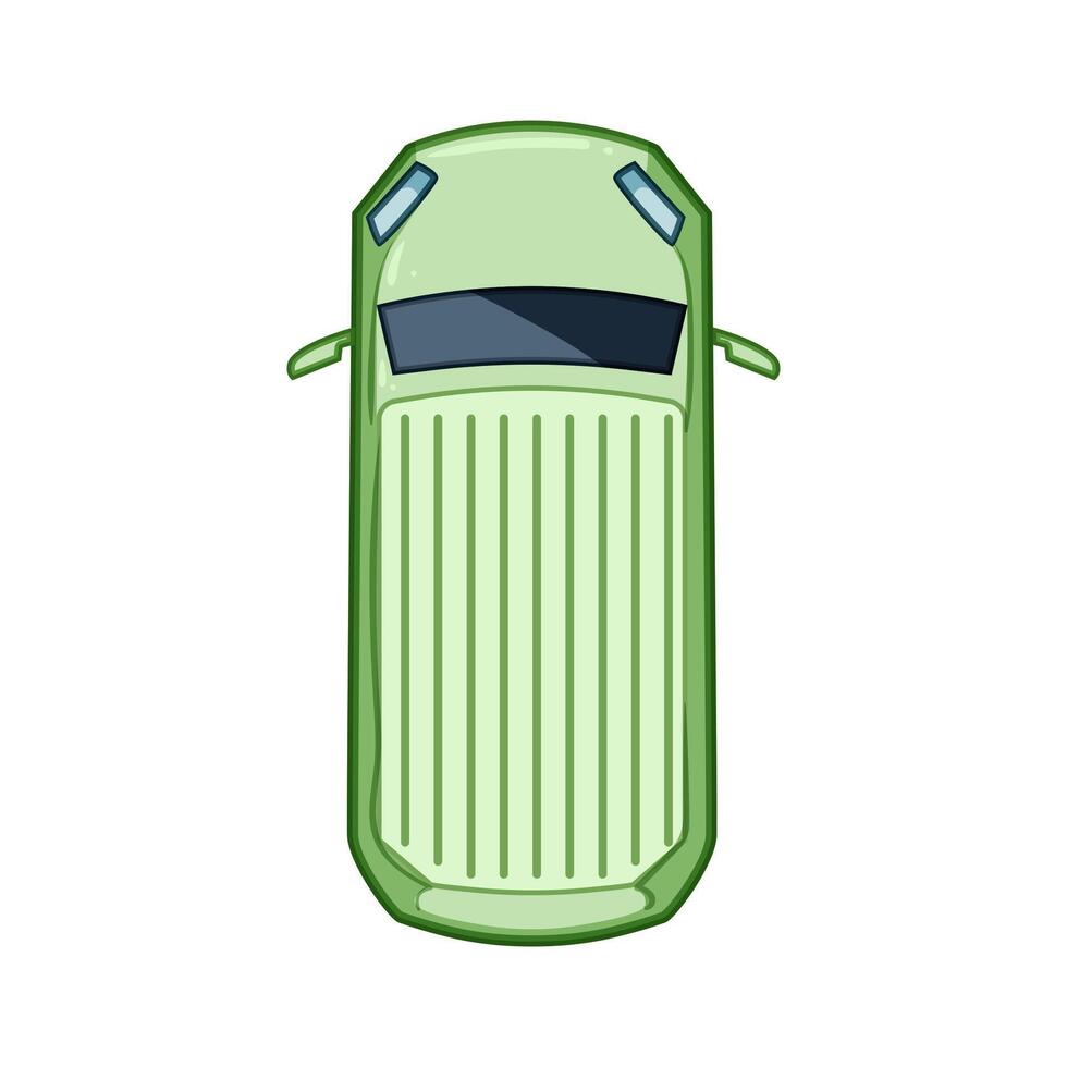 miniature car top view cartoon illustration vector