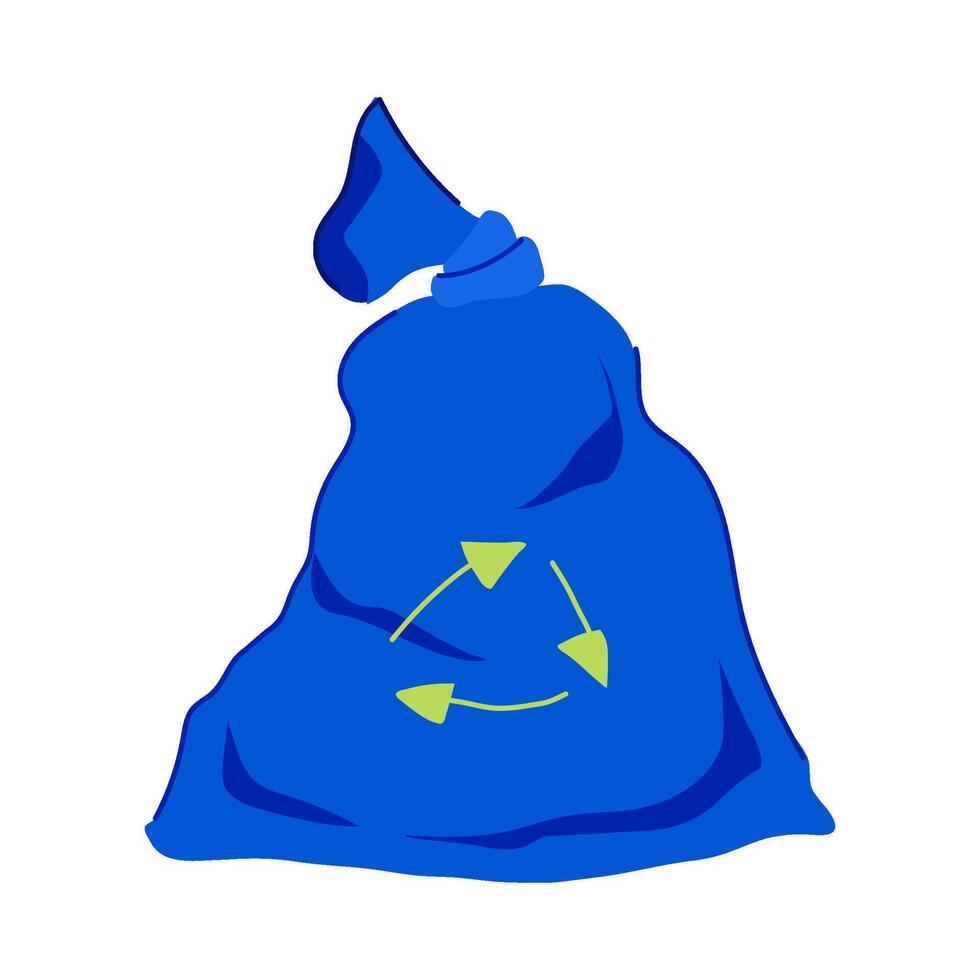 friendly compostable trash bag cartoon illustration vector