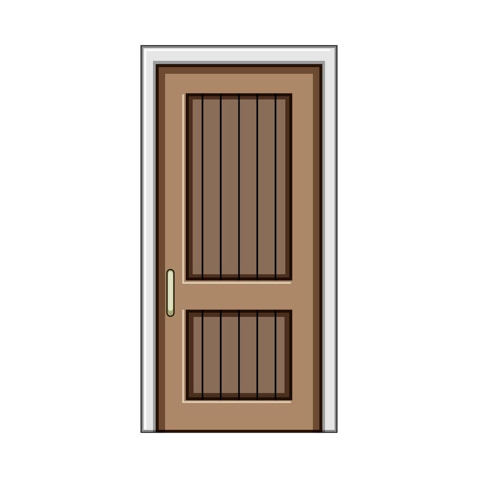 gateway door house entrance cartoon illustration vector