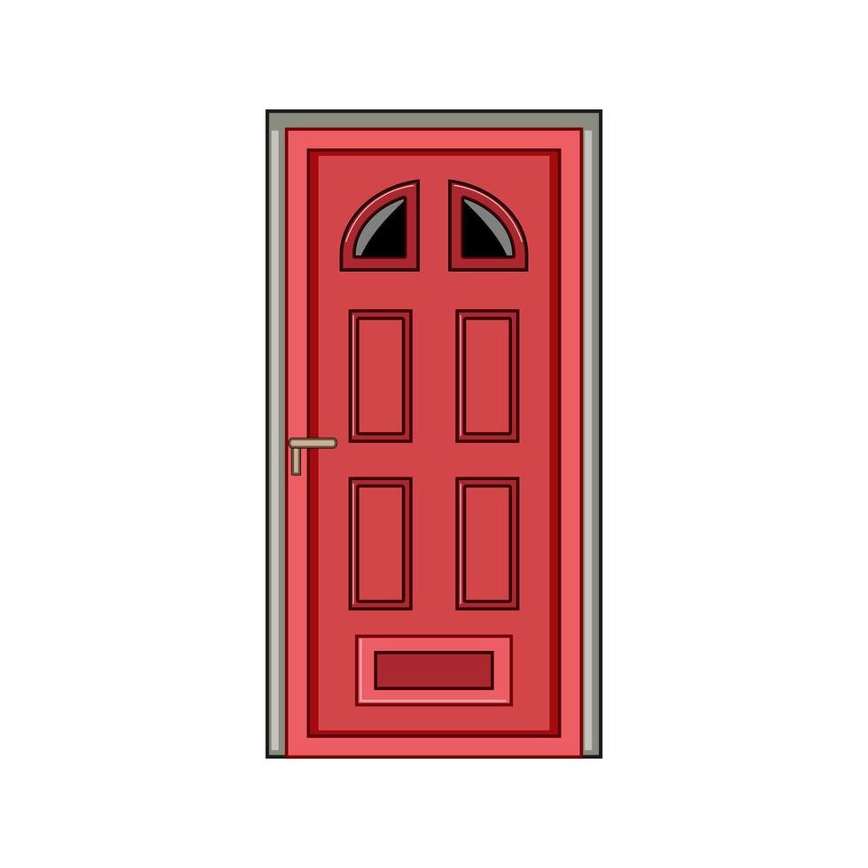 vestibule door house entrance cartoon illustration vector