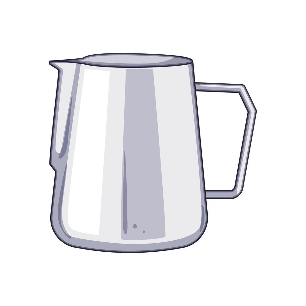 handle milk frothing pitcher cartoon illustration vector