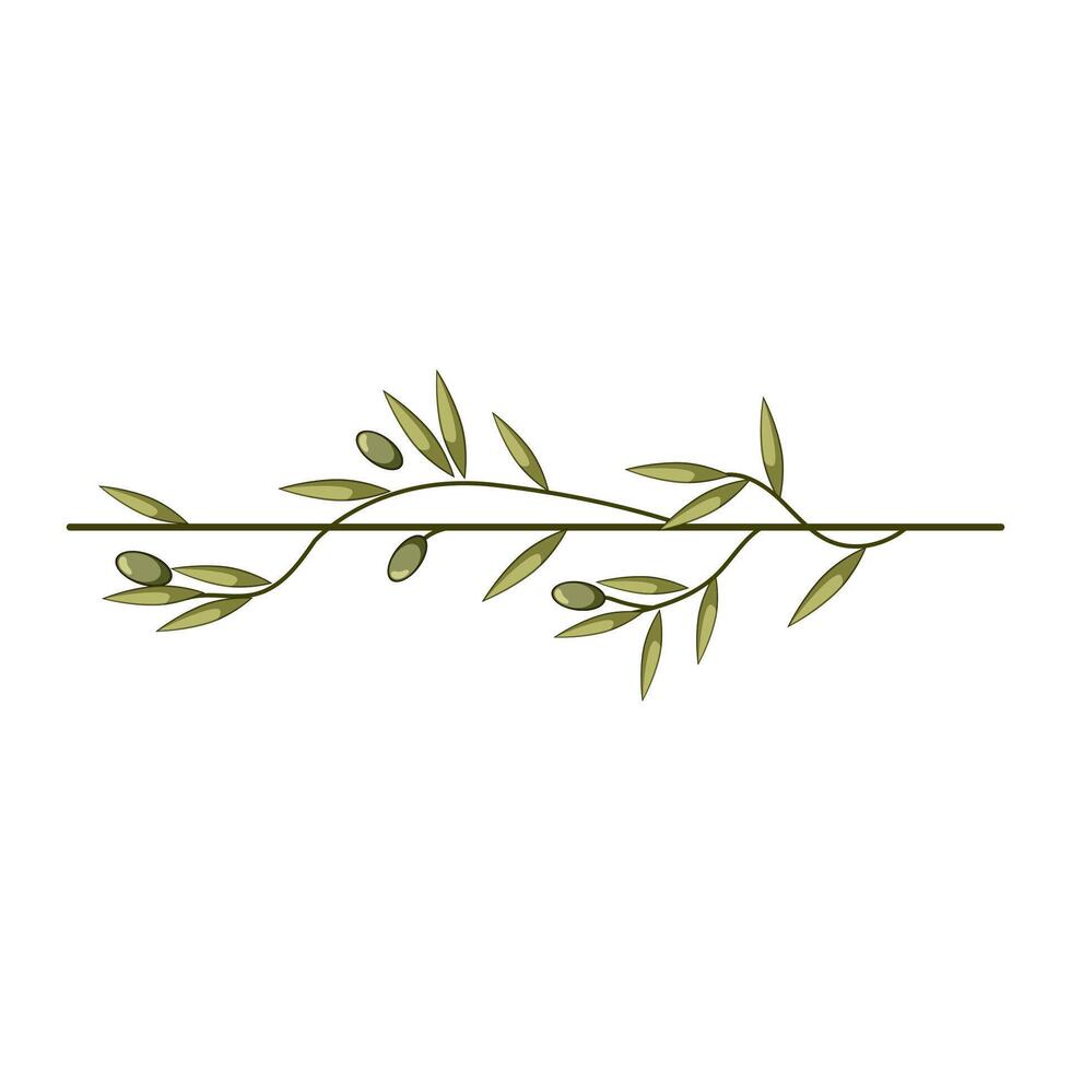 dip olive border divider cartoon illustration vector