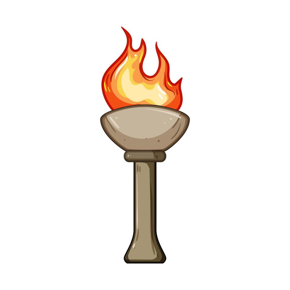 flicker torch fire cartoon illustration vector