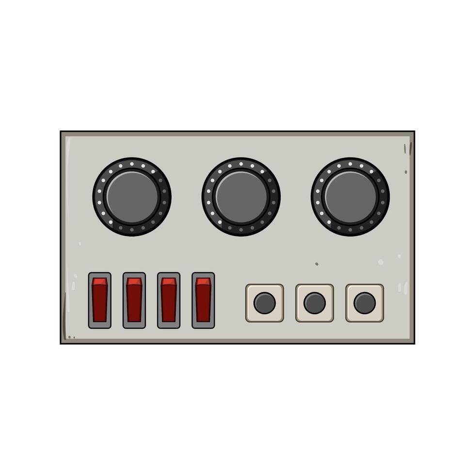 ceramic retro control panel cartoon illustration vector