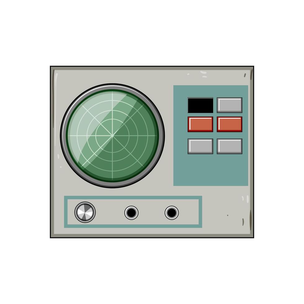 glass retro control panel cartoon illustration vector