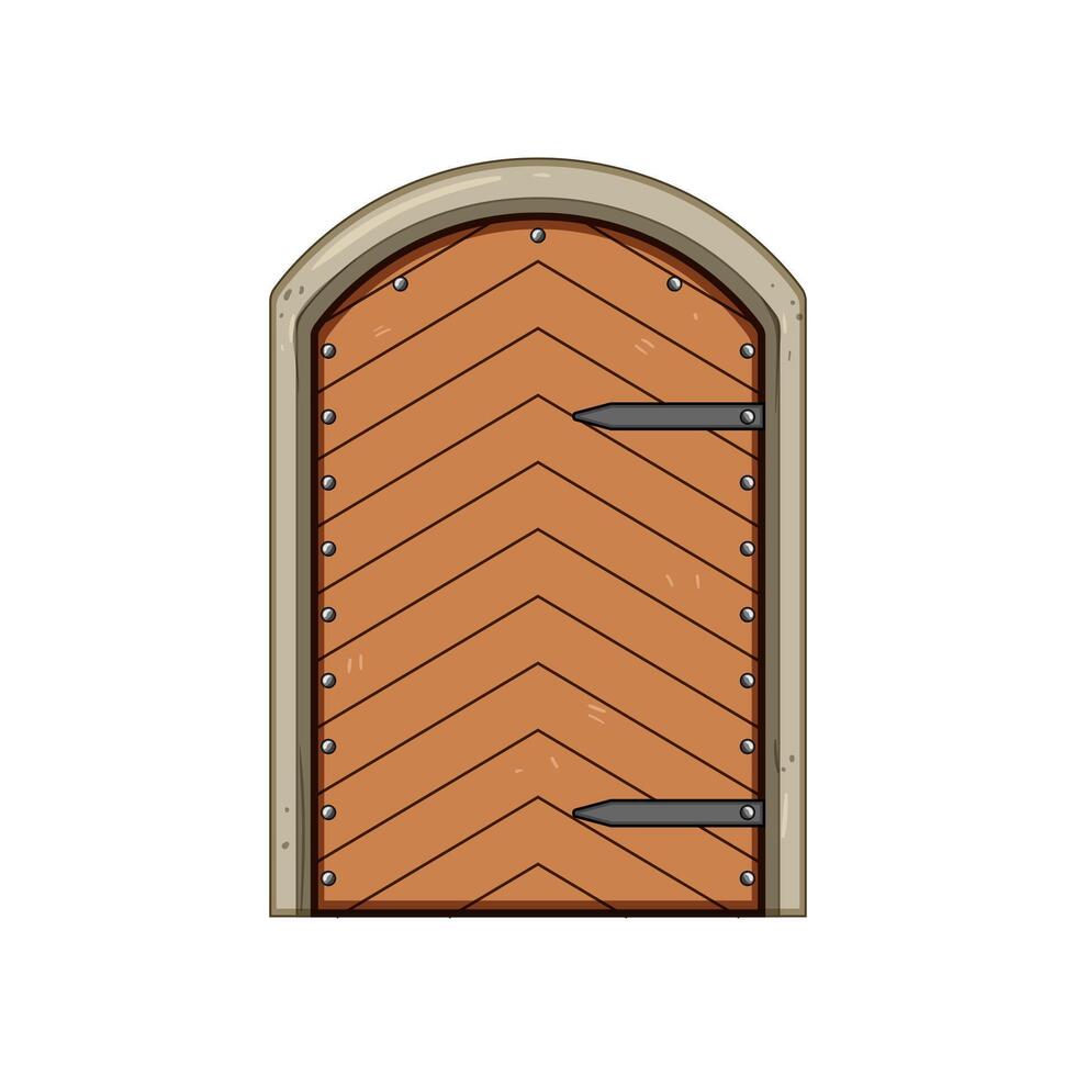 portal ancient medieval door cartoon illustration vector
