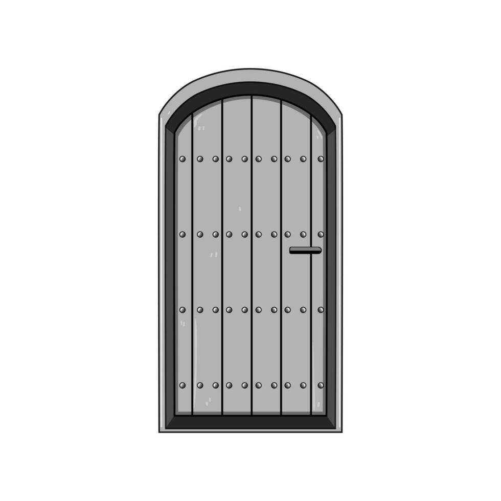 threshold ancient medieval door cartoon illustration vector