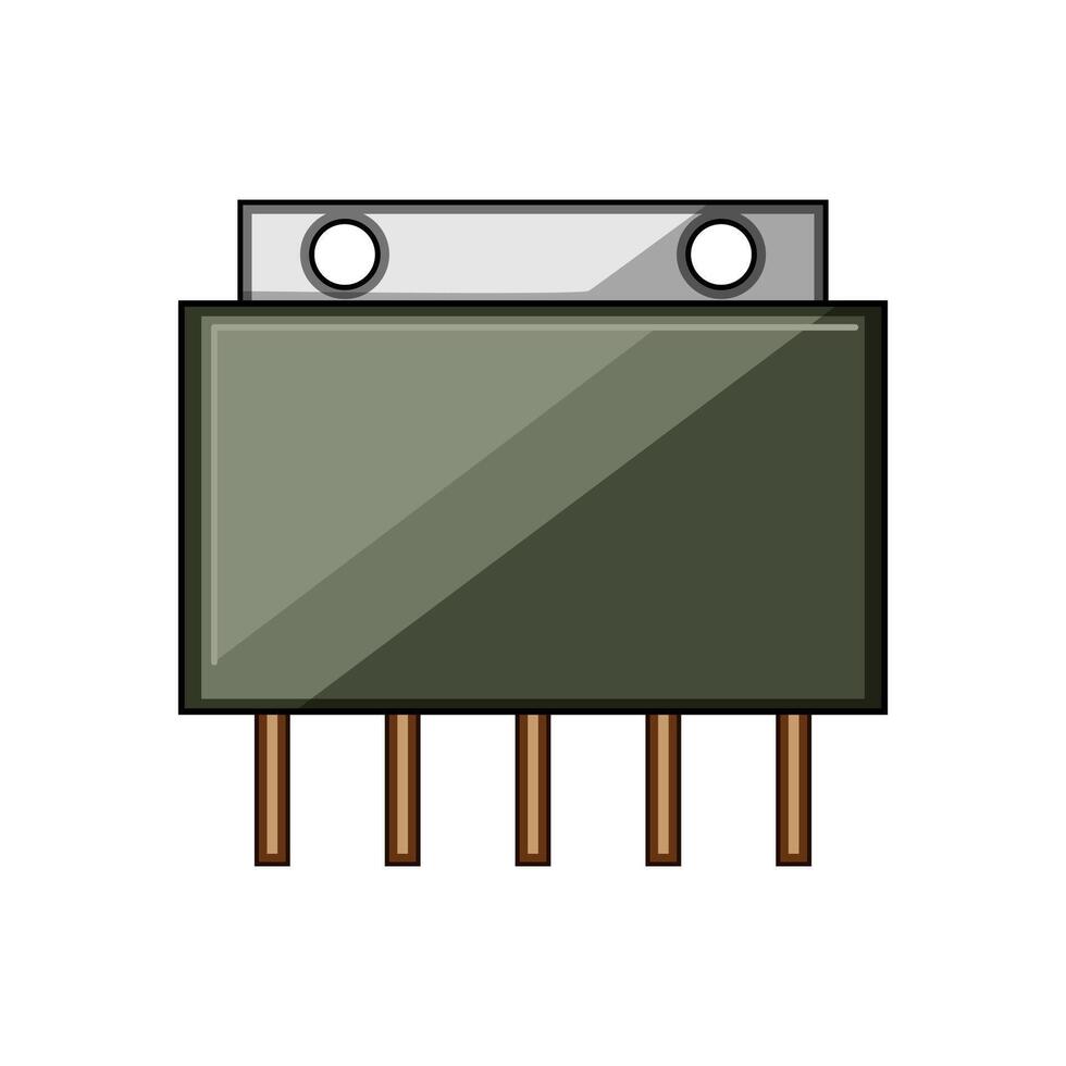 steel microchip cartoon illustration vector