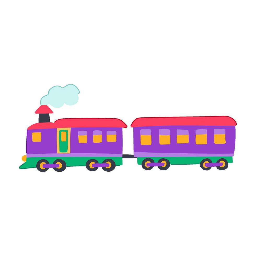 whistle train toy cartoon illustration vector
