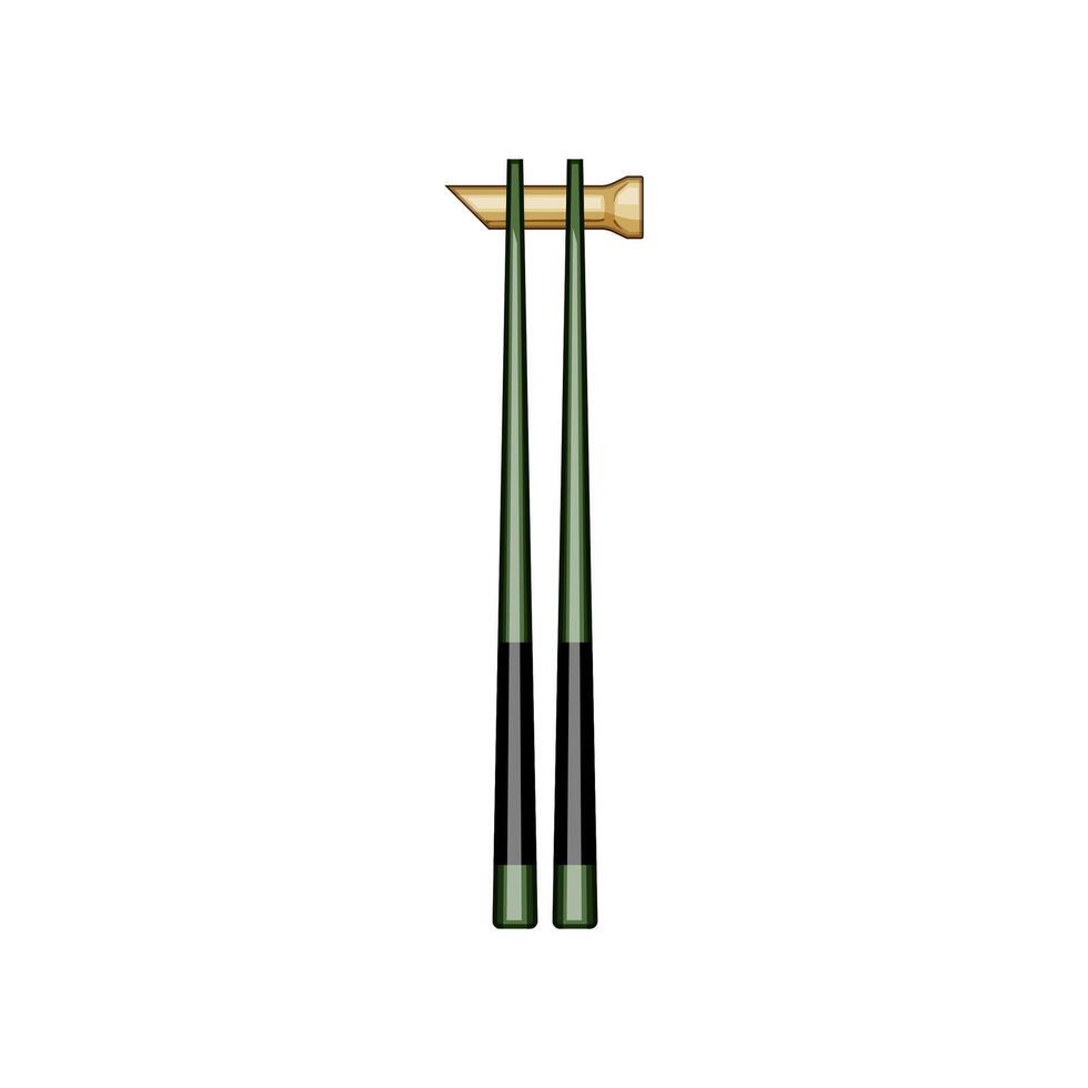 handcrafted chopstick rest cartoon illustration vector