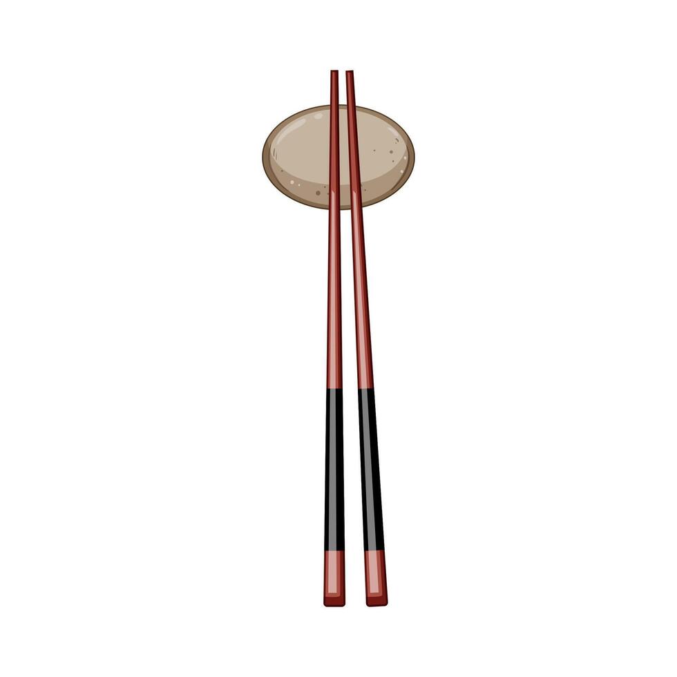 ceramic chopstick rest cartoon illustration vector
