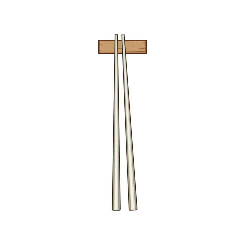 unique chopstick rest cartoon illustration vector