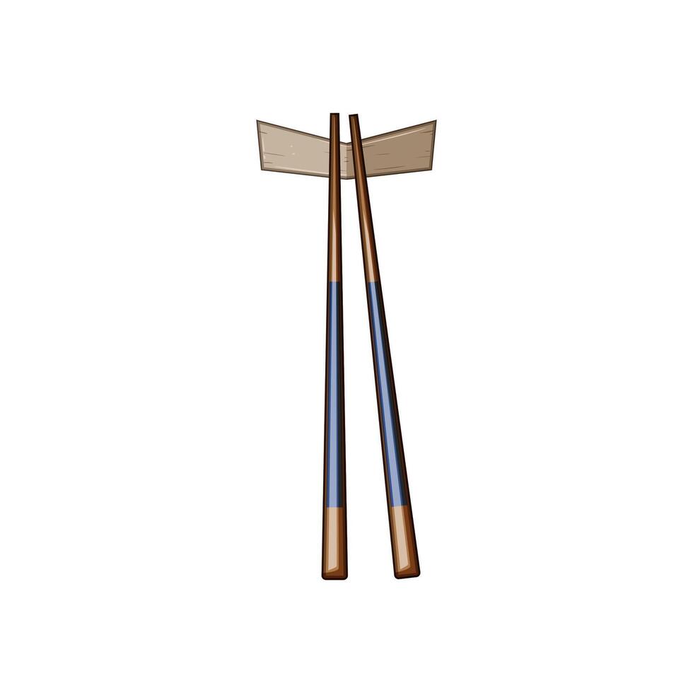 stylish chopstick rest cartoon illustration vector