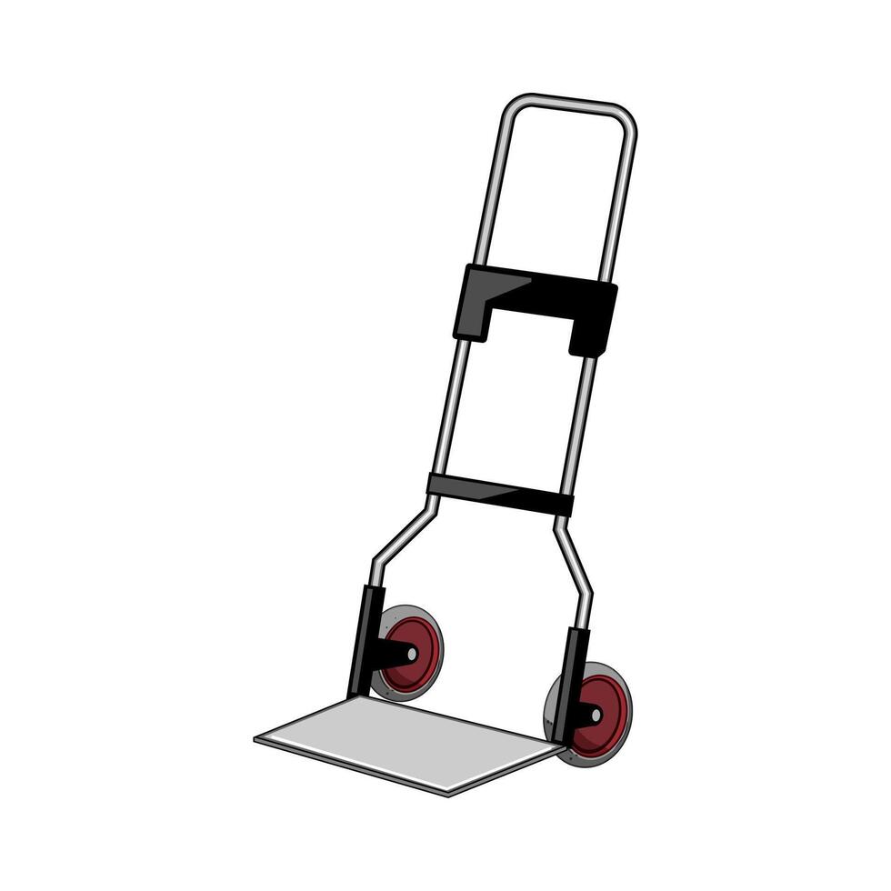 warehouse hand cart cartoon illustration vector