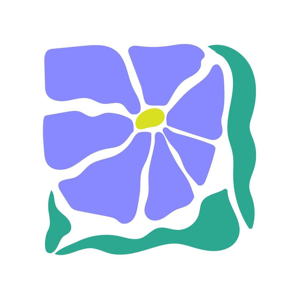 modern abstract square flowers cartoon illustration vector