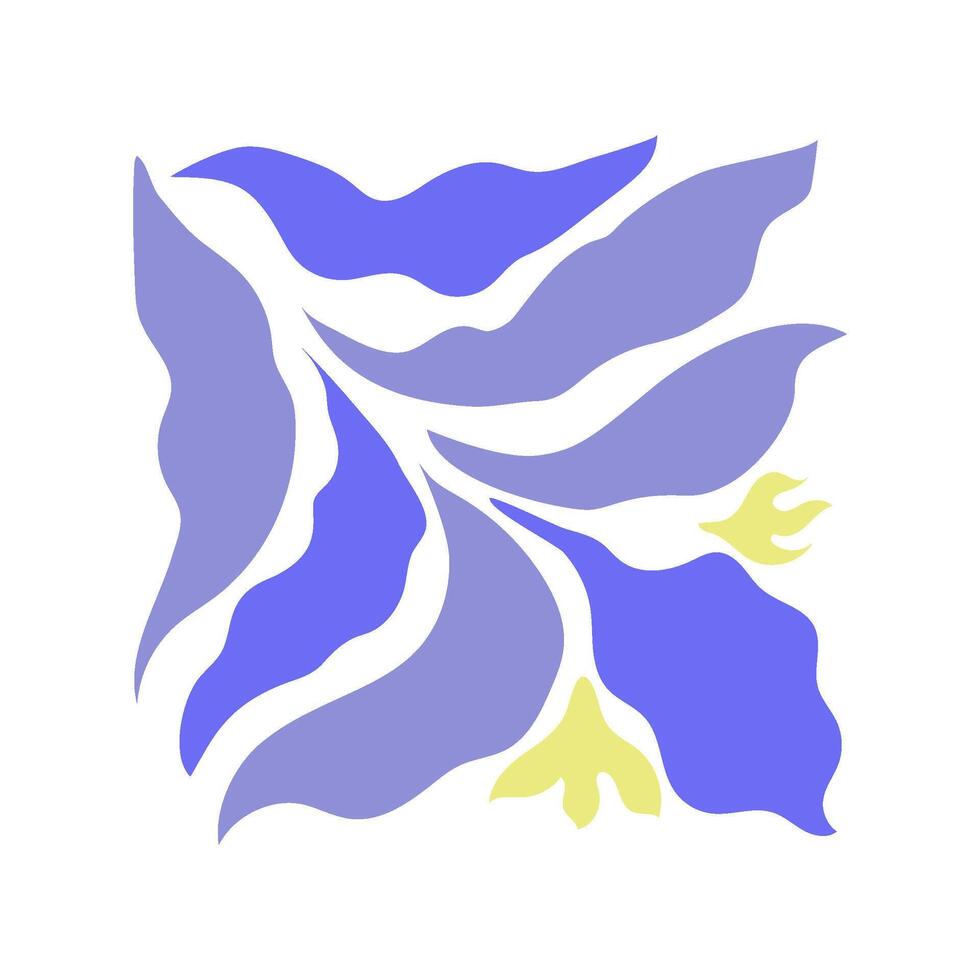 artistic abstract square flowers cartoon illustration vector