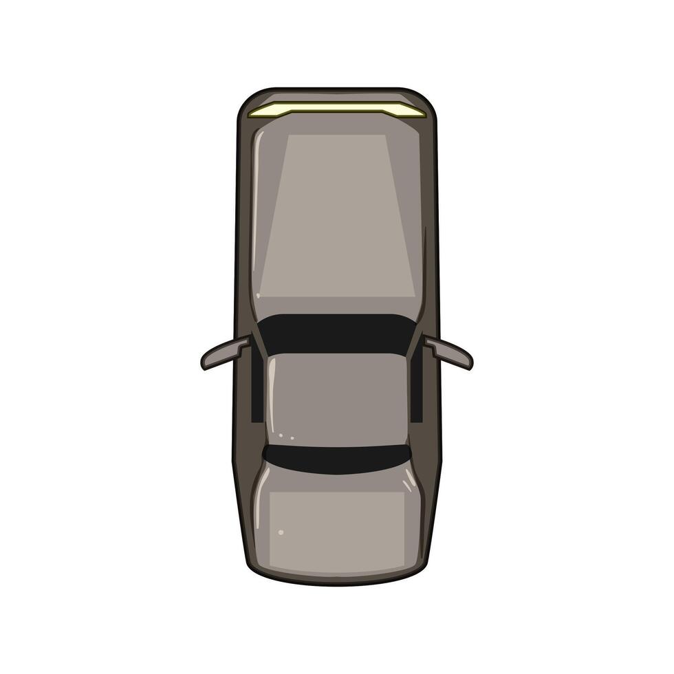 ride car top view cartoon illustration vector
