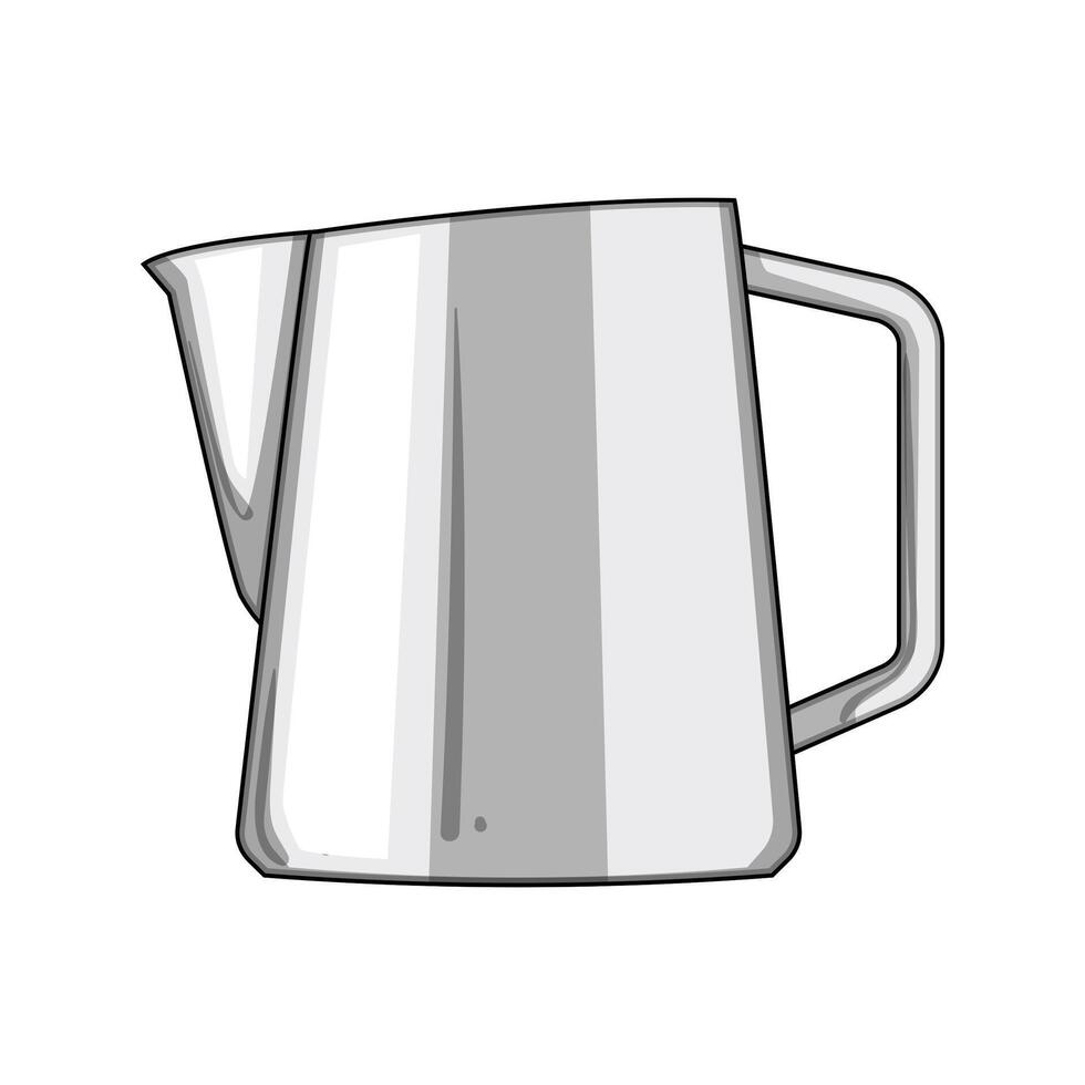 spout milk frothing pitcher cartoon illustration vector