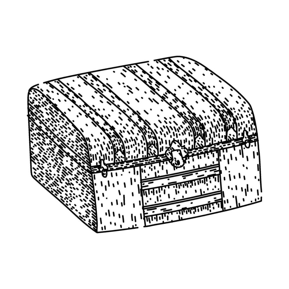 lockbox antique chest hand drawn vector