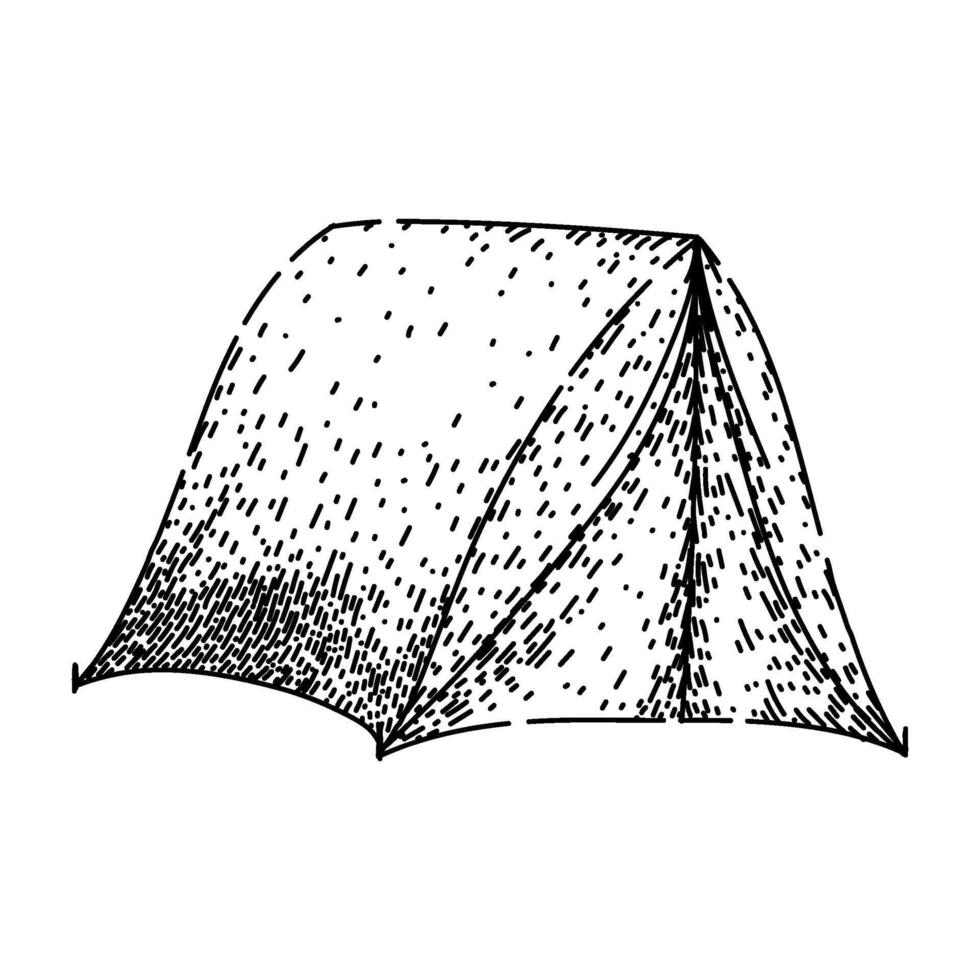 adventure camping tent sketch drawn vector