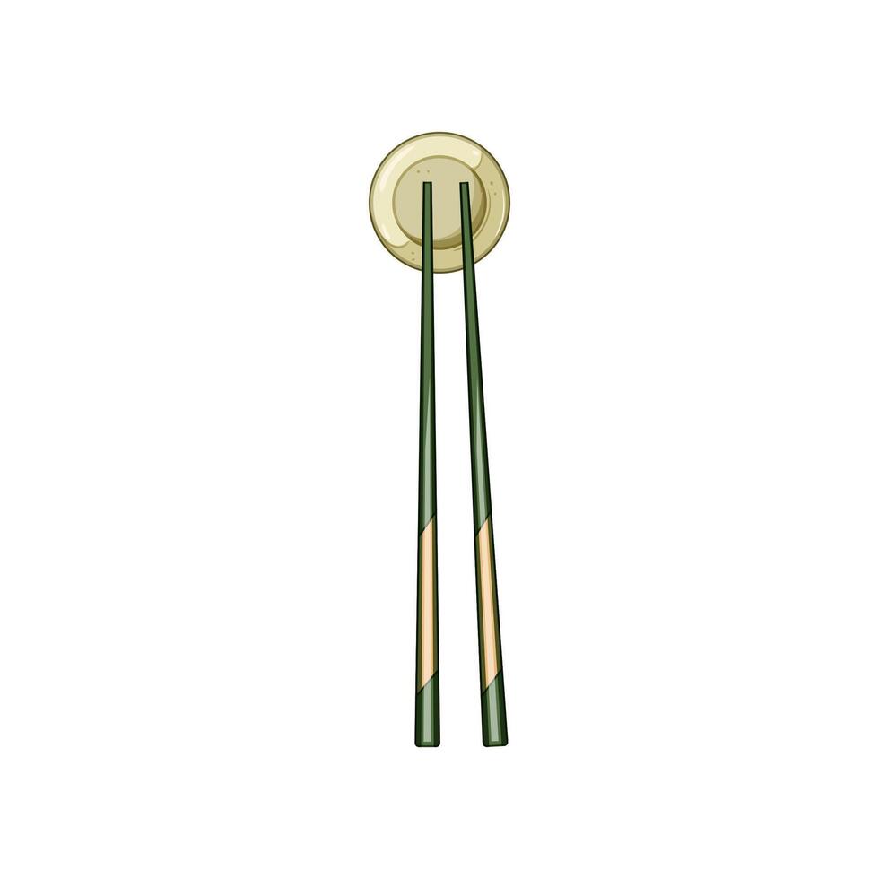 elegant chopstick rest cartoon illustration vector