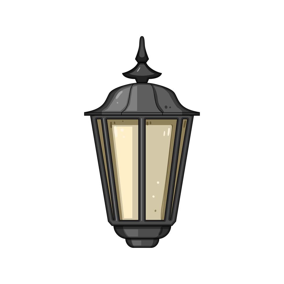 fixture exterior lamp cartoon illustration vector