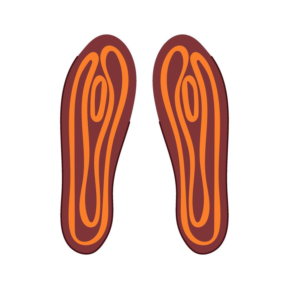 feet electric heated insoles cartoon illustration vector