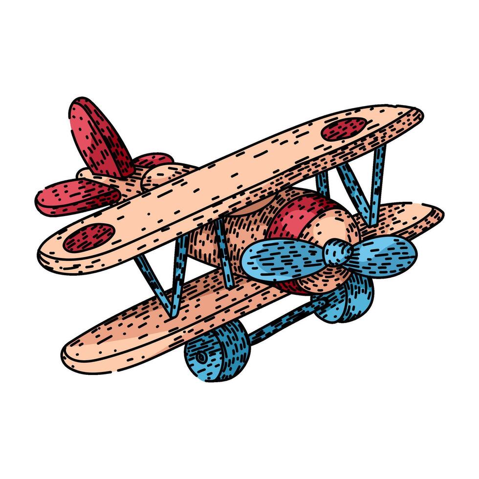 remote model airplane sketch hand drawn vintage vector