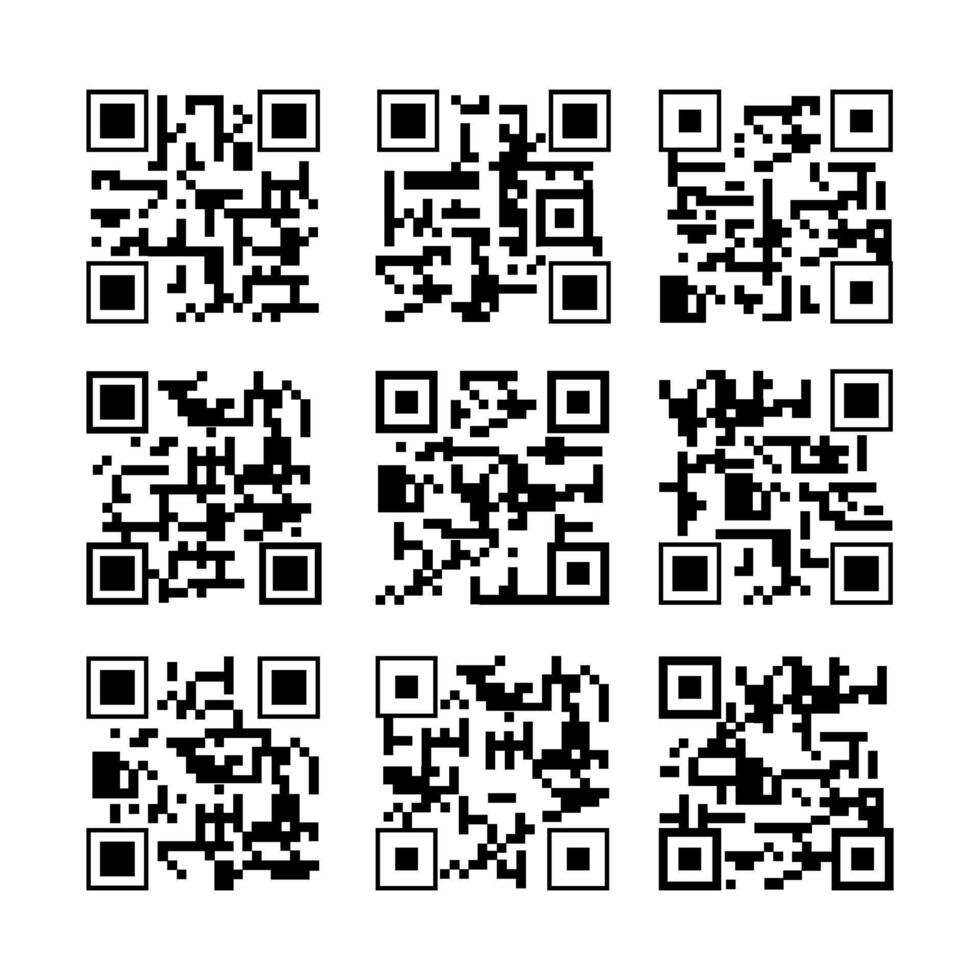 qr code label set cartoon illustration vector