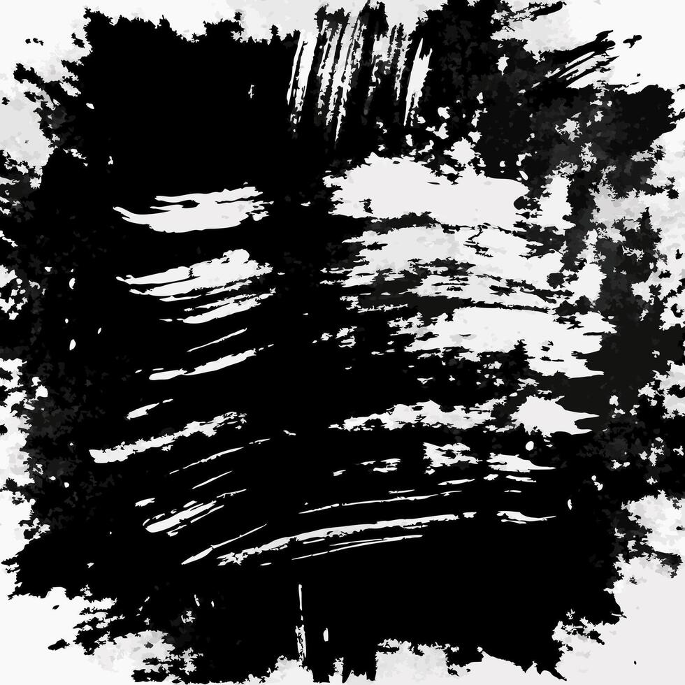 Grunge Abstract Paint Brush Stroke Texture in Black and White Background vector