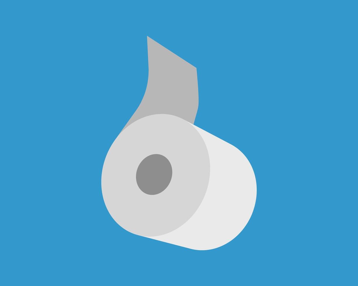 Simple, minimalist graphic of a roll of paper against a vibrant blue backdrop. Perfect for concepts of hygiene, cleanliness, freshness, or new beginnings. vector