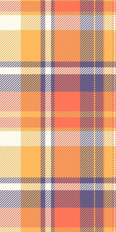 Harmony plaid check, new background texture fabric. Fit pattern seamless textile tartan in amber and red colors. vector